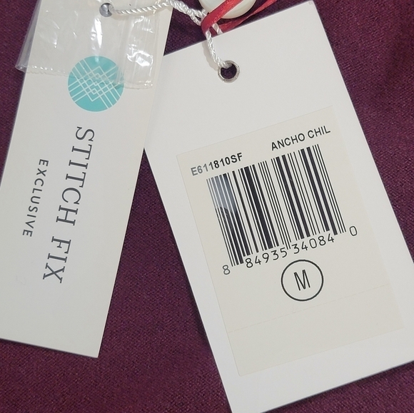 EVOLUTION BY CYRUS ANCHO CHILI Burgandy Open Front Cardigan/Sweater Medium - Picture 9 of 12